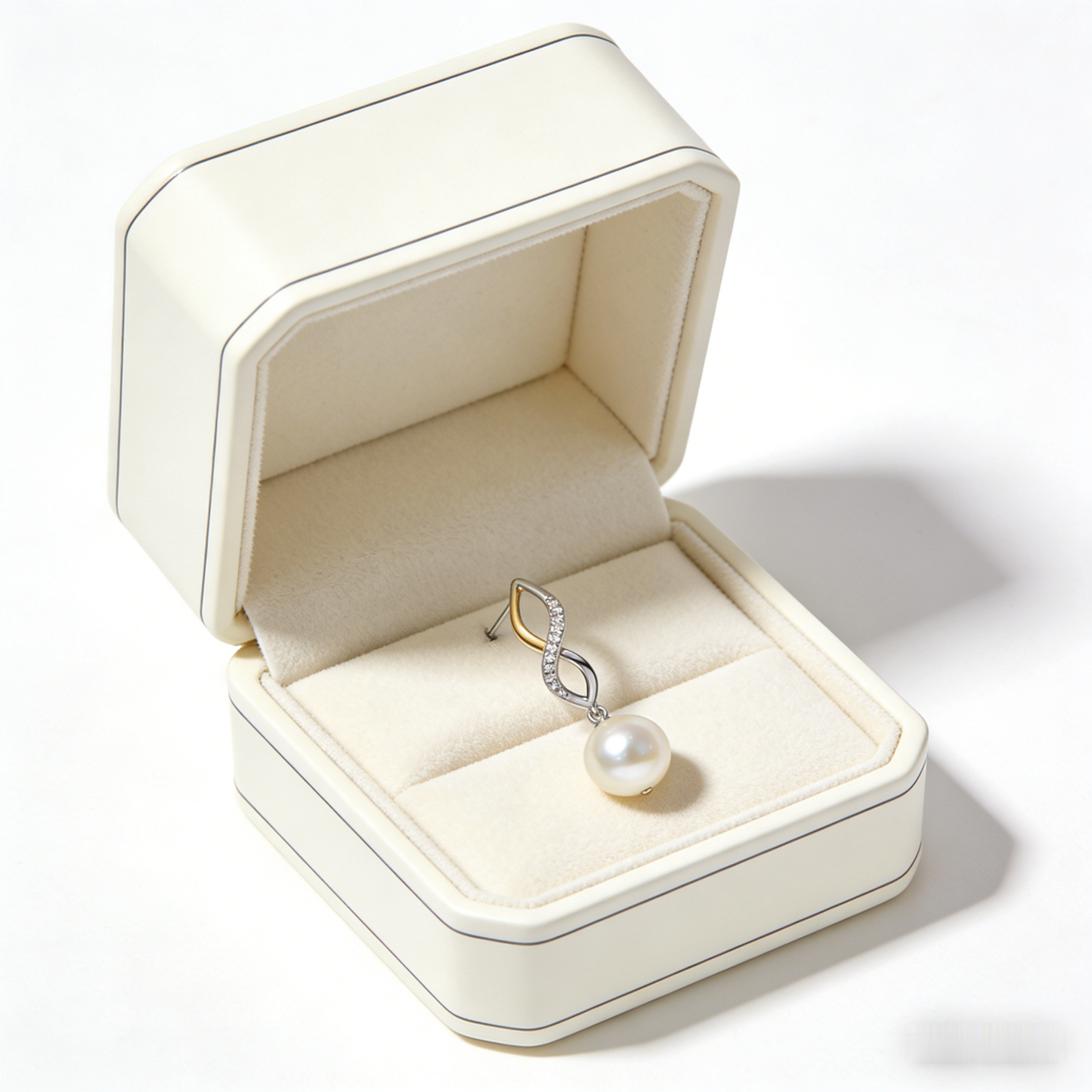 ♾️ “Eternal Akoya Infinity” – 21 Hours Intricate Setting | Platinum & Gold-Tone Intertwined × Flawless Shimmer Row × Perfect Round Pearl 💍