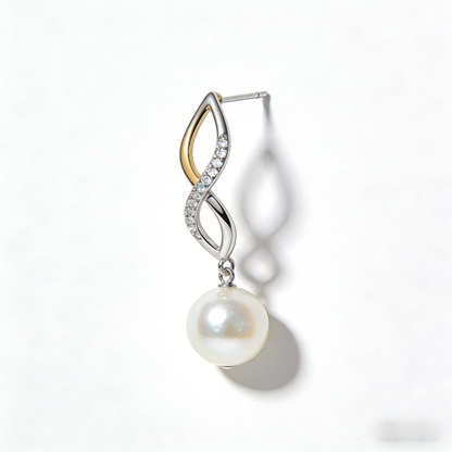 ♾️ “Eternal Akoya Infinity” – 21 Hours Intricate Setting | Platinum & Gold-Tone Intertwined × Flawless Shimmer Row × Perfect Round Pearl 💍