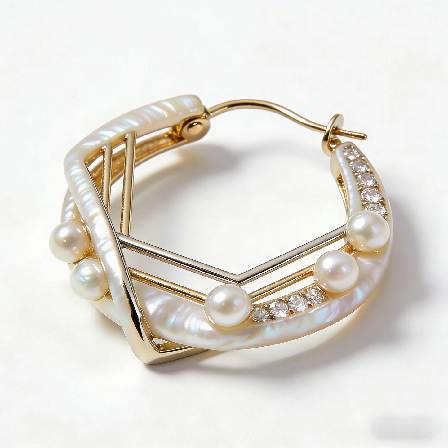 🪐 “Orbital Akoya Galaxy” – 22 Hours Precision Metal Work | Triple-Tier Interwoven Gold-Tone Arcs × Full Shimmer Orbit × Multiple Fl flawless Pearl Planetoids 🌠
