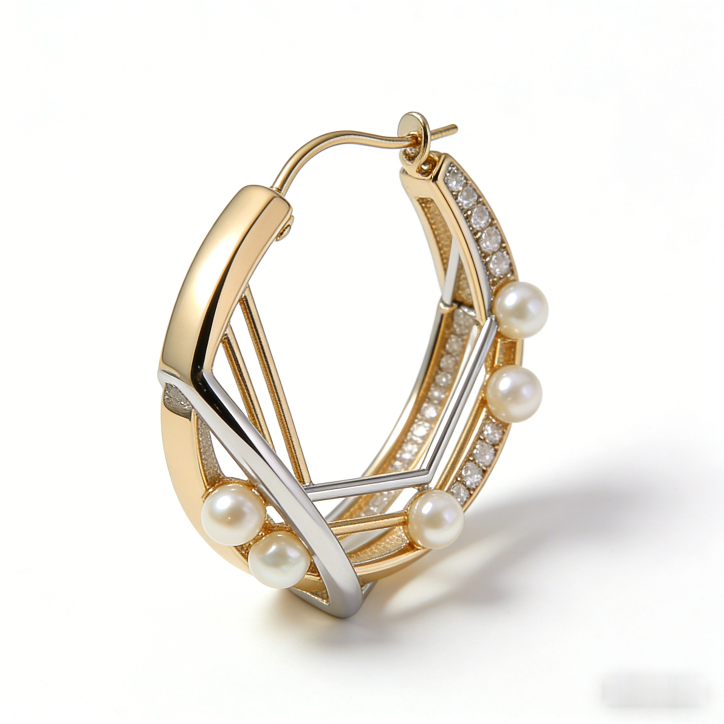 🪐 “Orbital Akoya Galaxy” – 22 Hours Precision Metal Work | Triple-Tier Interwoven Gold-Tone Arcs × Full Shimmer Orbit × Multiple Fl flawless Pearl Planetoids 🌠