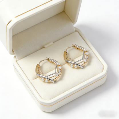 🪐 “Orbital Akoya Galaxy” – 22 Hours Precision Metal Work | Triple-Tier Interwoven Gold-Tone Arcs × Full Shimmer Orbit × Multiple Fl flawless Pearl Planetoids 🌠